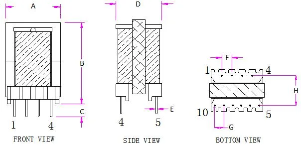 Ferrite Core Eel16 High Frequency Transformer for Elevator Emergency Power Supply