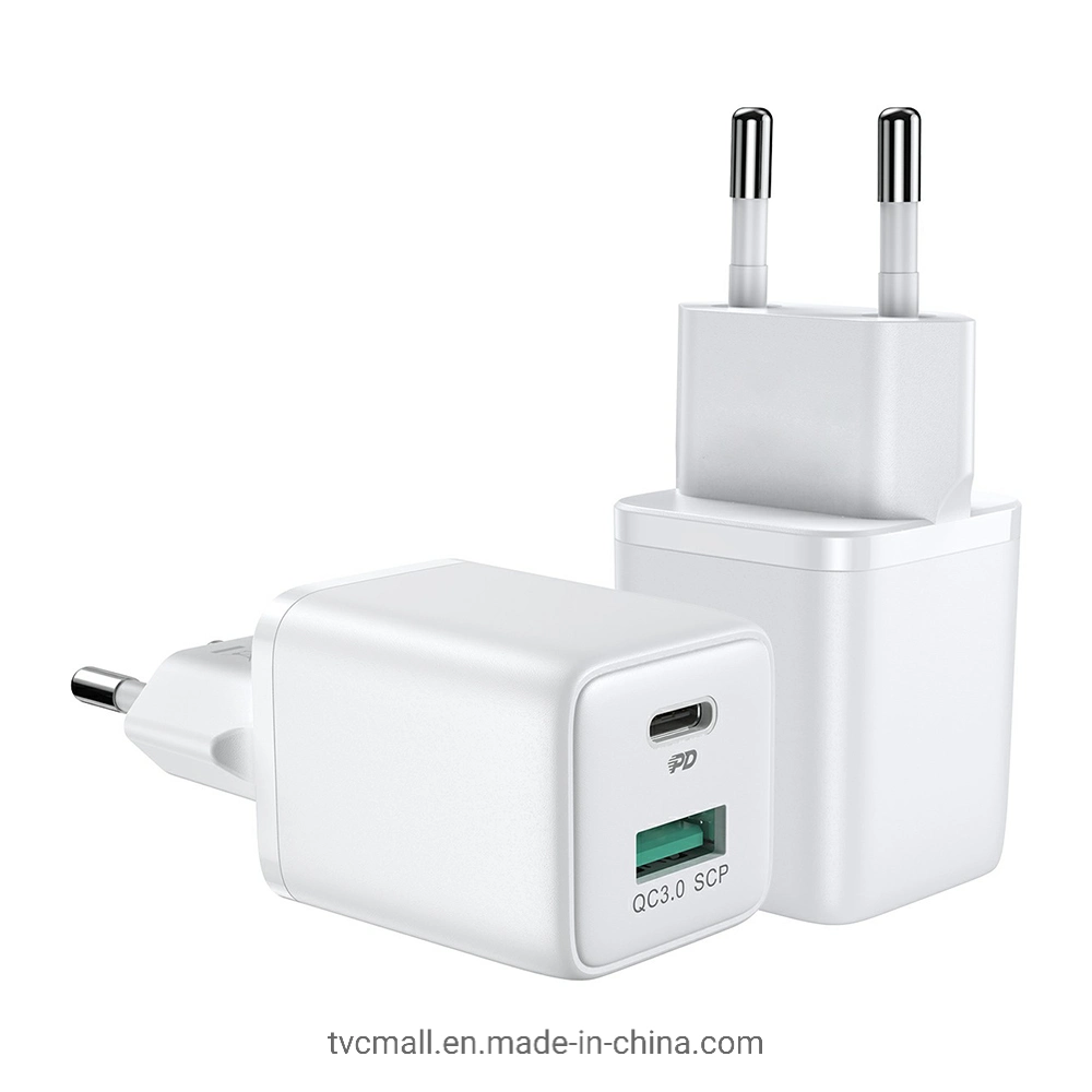 Joyroom Jr-Qp303 Pd+QC3.0 30W Mini 2 Ports Travel Wall Charger EU Plug Fast Charging Power Adapter